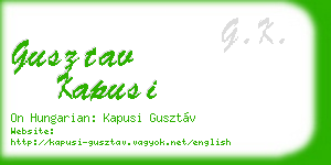 gusztav kapusi business card